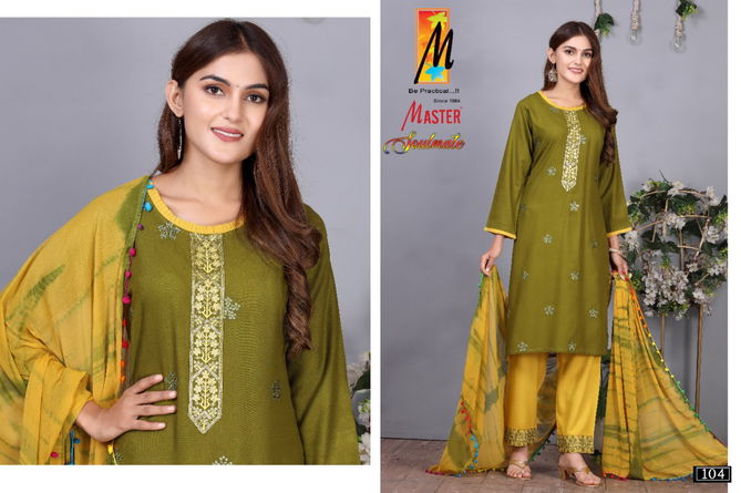 Master Soulmate New Exclusive Wear Rayon Kurti Pant With Dupatta
